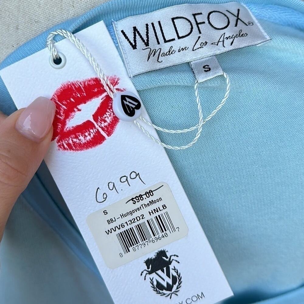 Wildfox Hungover The Moon Baggy Beach Jumper Sweatshirt S Blue NWT Vintage Soft - Picture 7 of 7